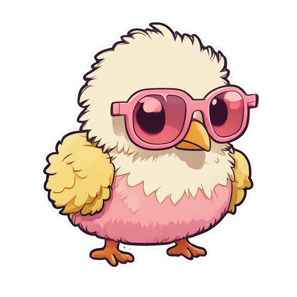 Chick with Sunglasses — nursery & baby stickers