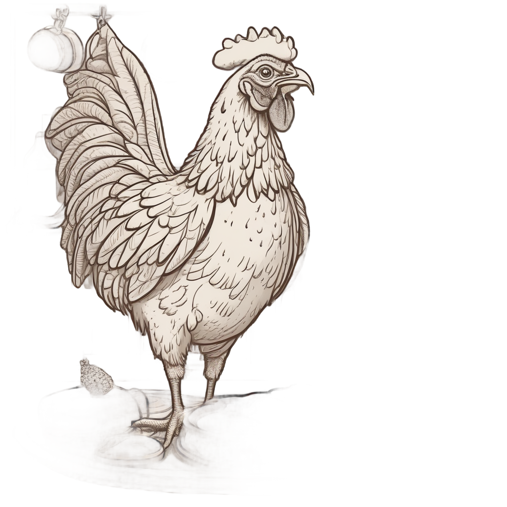 Chicken Baker with Rolling Pin — farm animals stickers