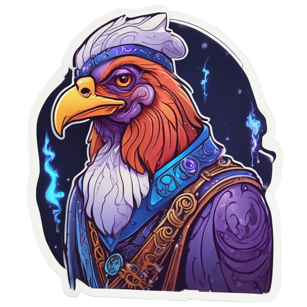 Chicken Wizard Spellcaster — farm animals stickers