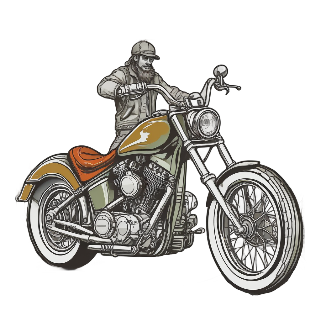 Chopper with Bobber Seat — motorcycles stickers