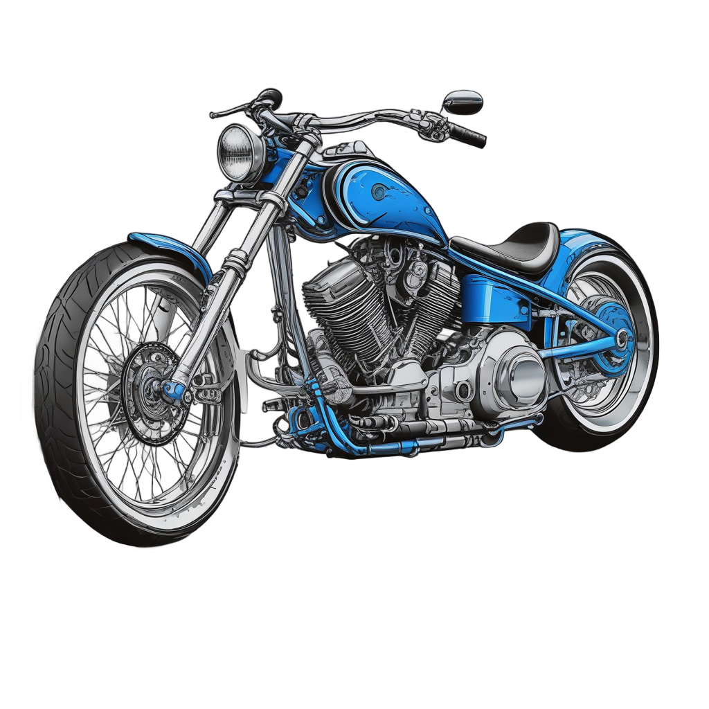 Chopper with Long Forks — motorcycles stickers