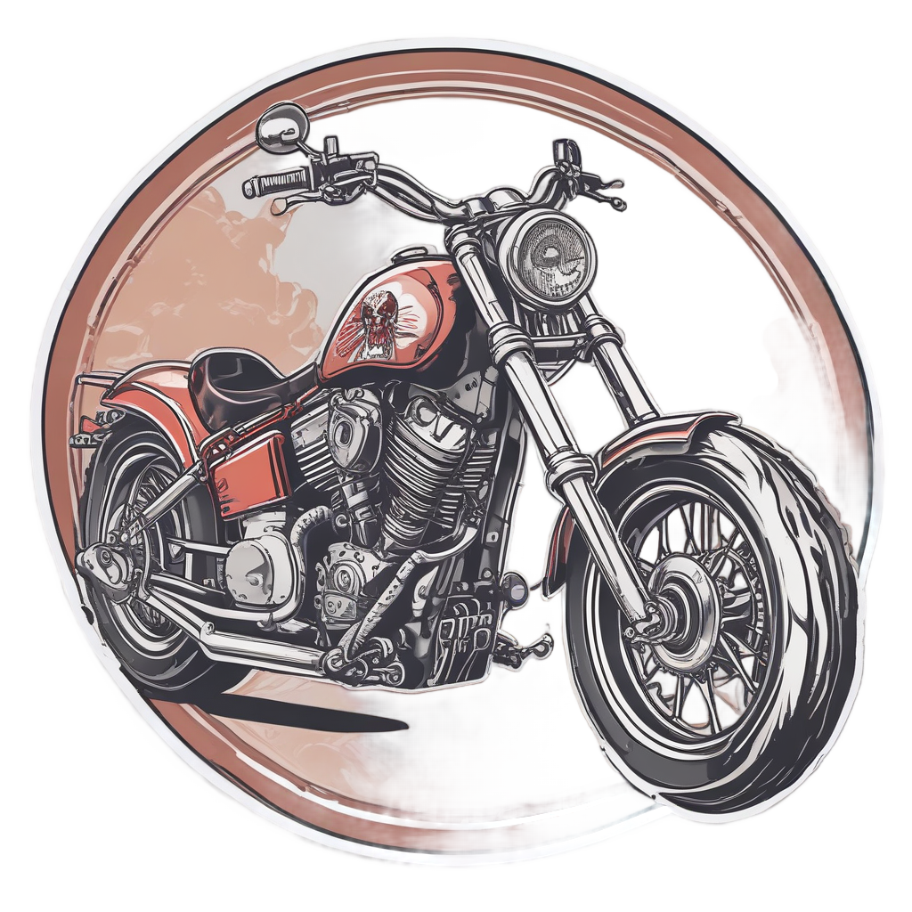 Chopper with Skull — motorcycles stickers