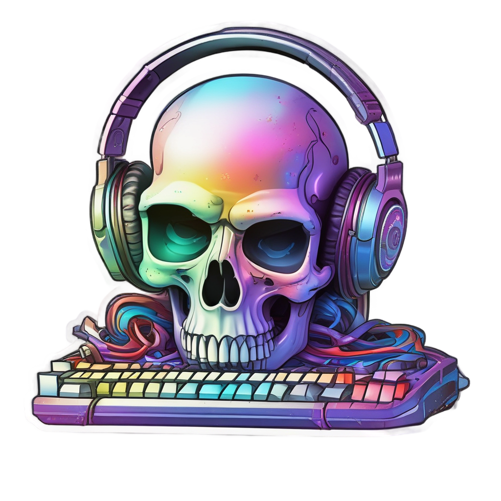 Chrome Skull Gamer — gamer stickers