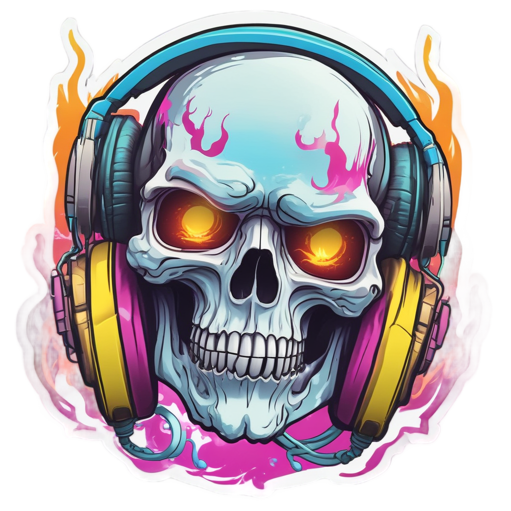 Chrome Skull Gamer — gamer stickers
