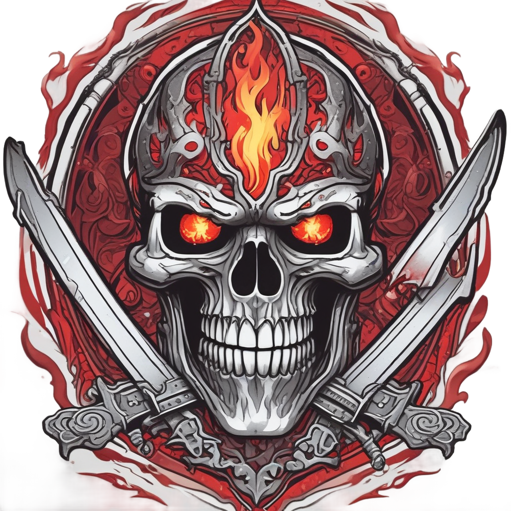 Chrome Skull Samurai — biker & chrome skull stickers