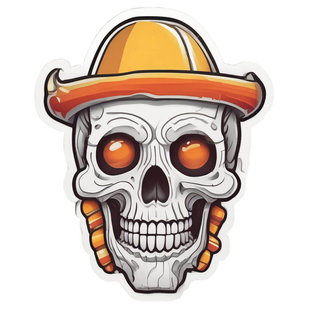 Chrome Skull With Candy Corn — spooky stickers