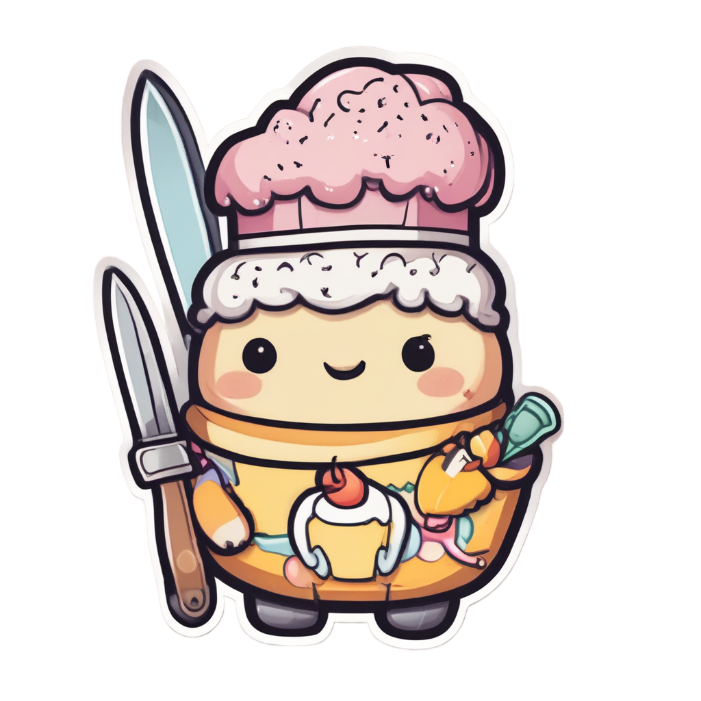 Chubby Dagger Baker — blackwork flash stickers