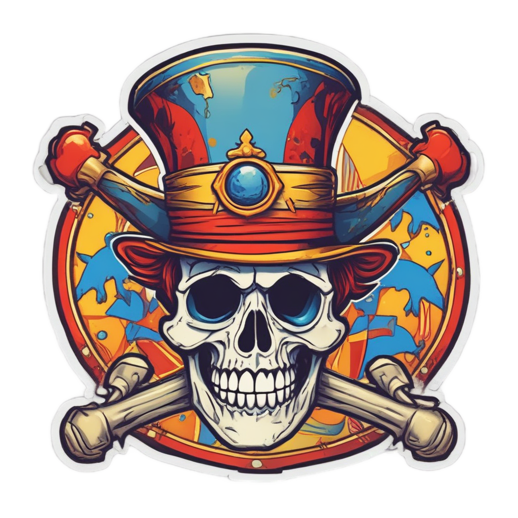 Circus Freakshow Bones — skull & crossbones stickers
