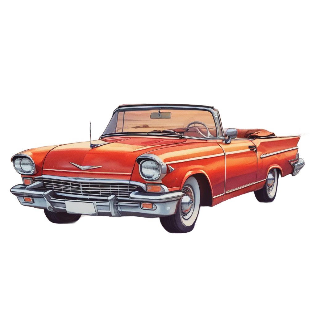 Classic Car at Dusk — open road stickers