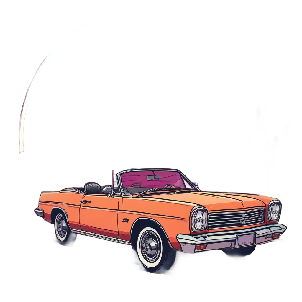 Classic Convertible Sunset Drive — open road stickers