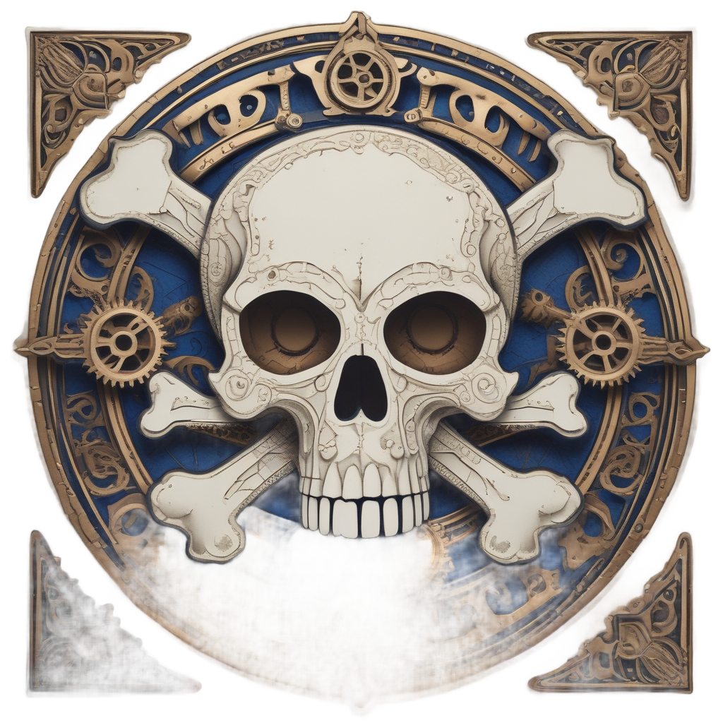 Clockwork Cadaver — skull & crossbones stickers