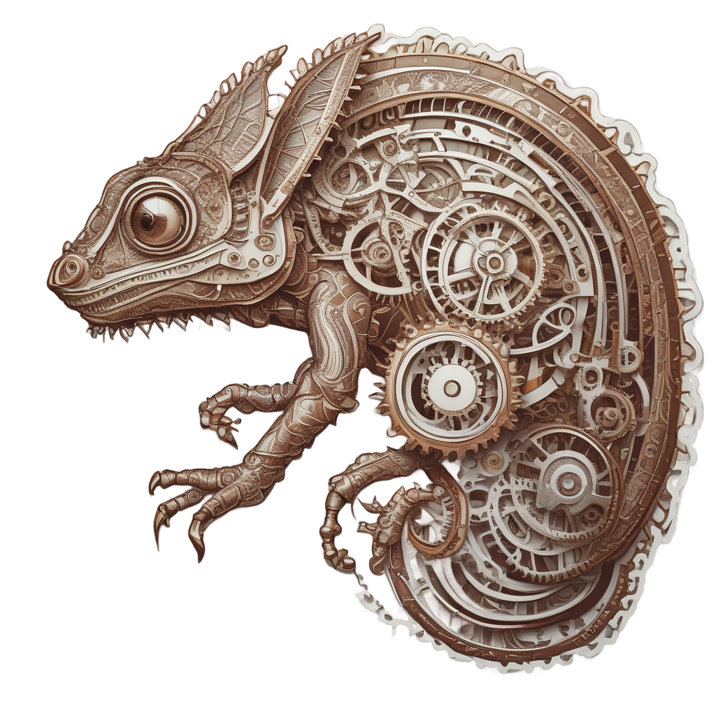 Clockwork Chameleon Gears — reptiles stickers