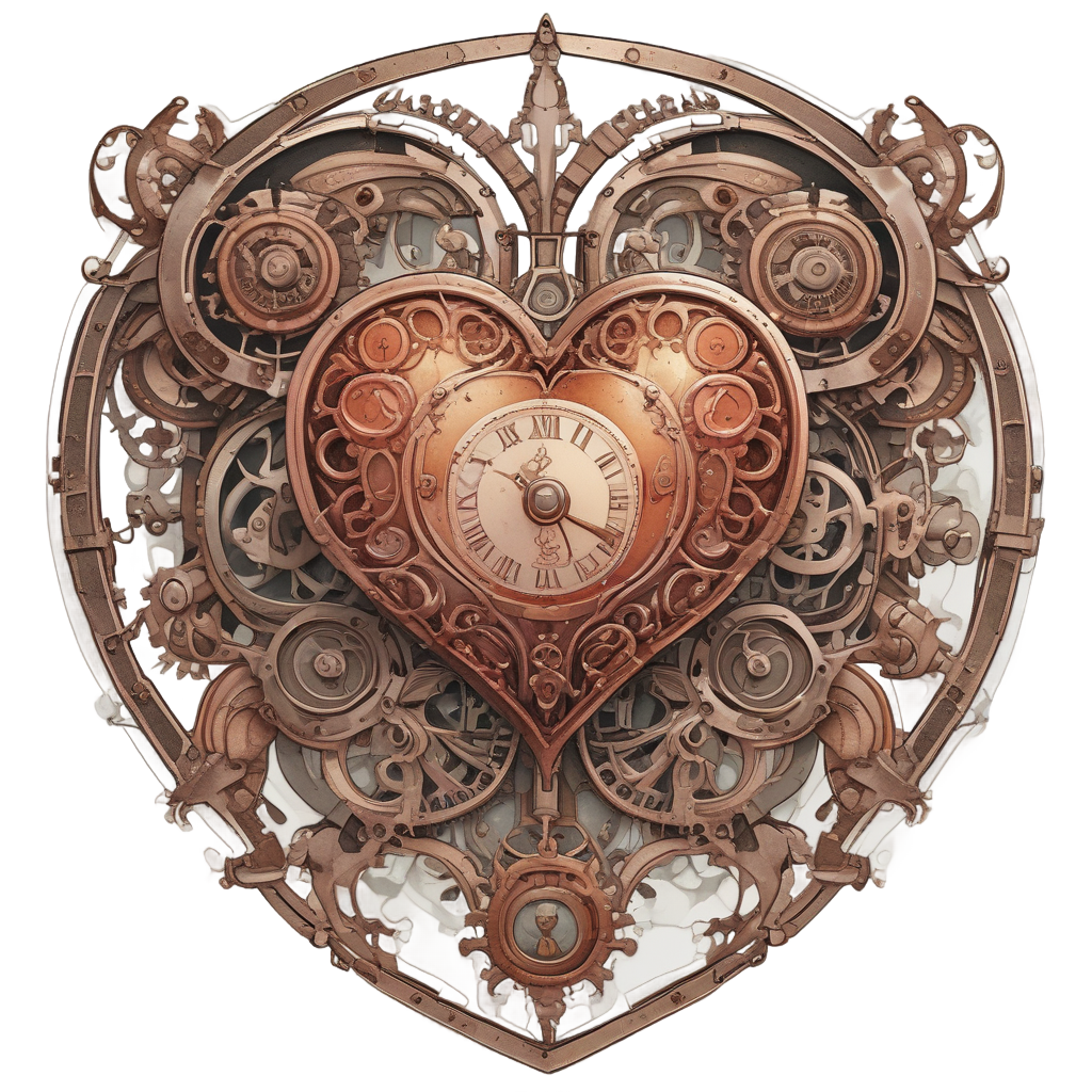 Clockwork Dagger Rose Heart — snake, dagger & rose stickers