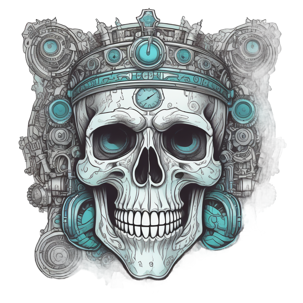 Clockwork Poison Skull — skull & crossbones stickers