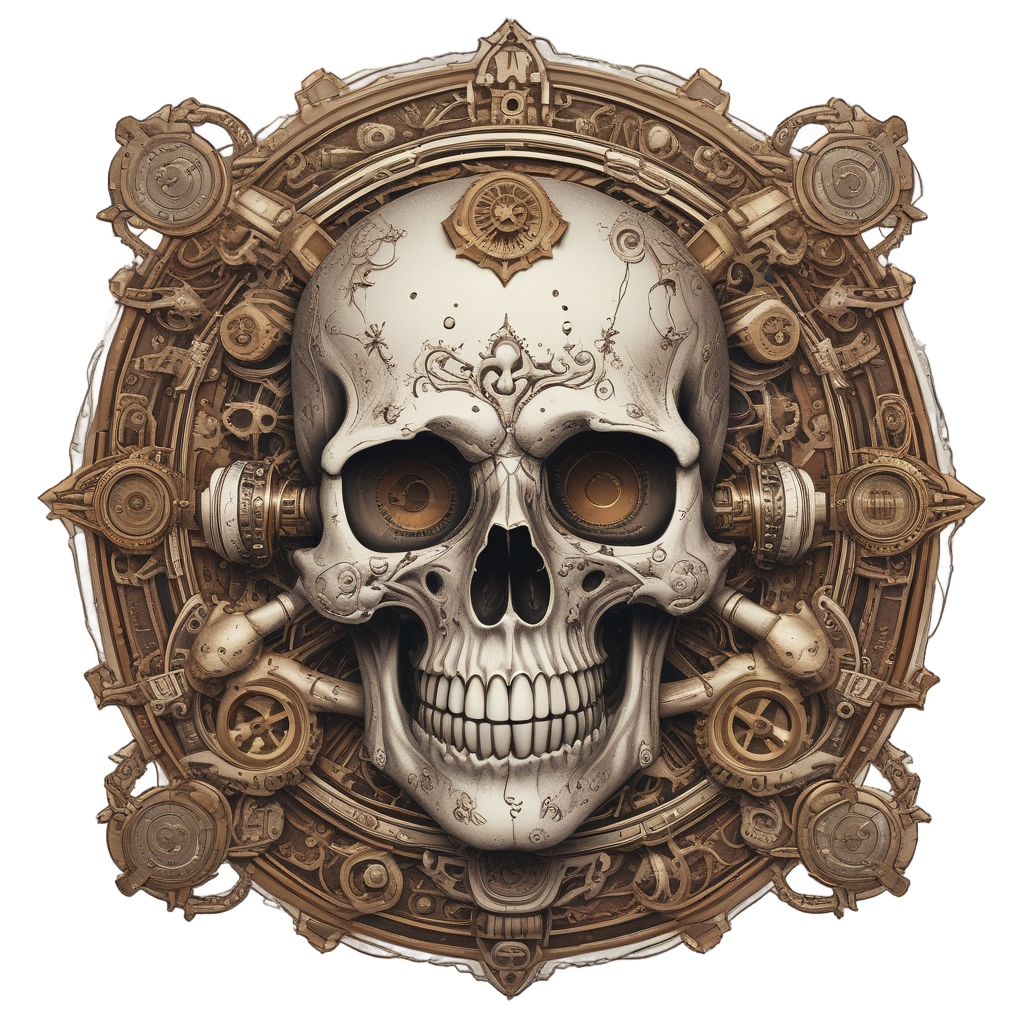 Clockwork Poison Skull — skull & crossbones stickers