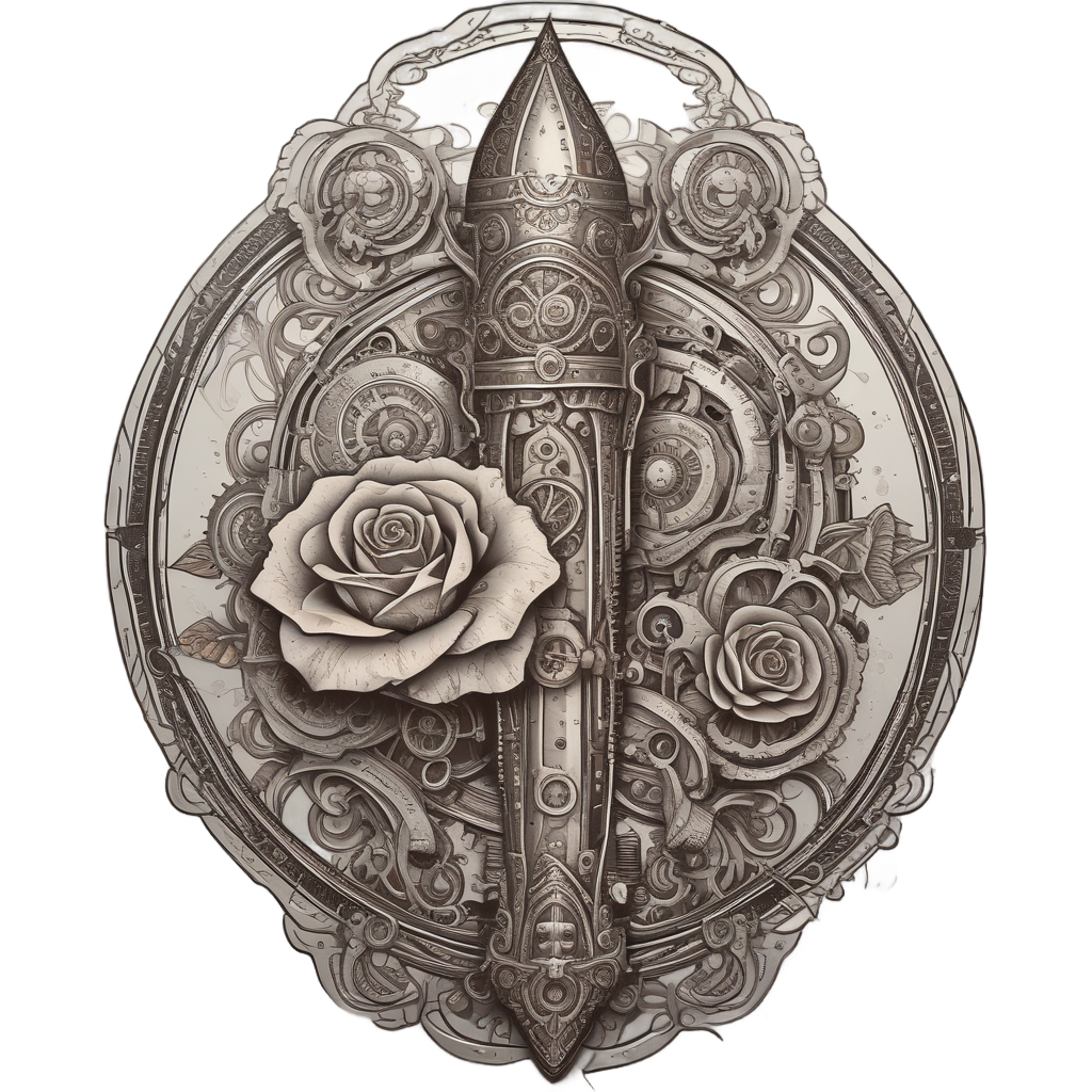 Clockwork Rose Dagger — snake, dagger & rose stickers