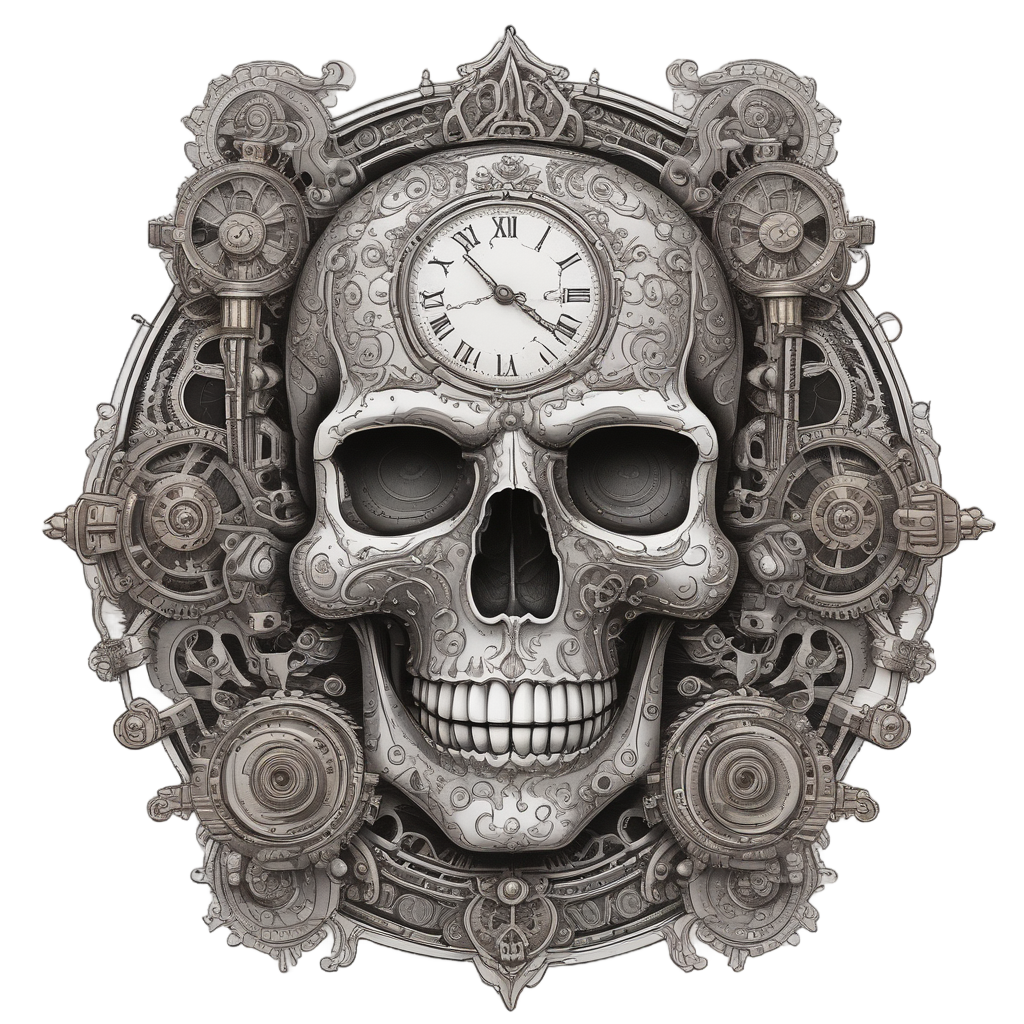 Clockwork Skull Crossbones — skull & crossbones stickers