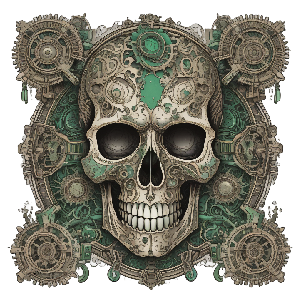 Clockwork Toxin Gears — skull & crossbones stickers
