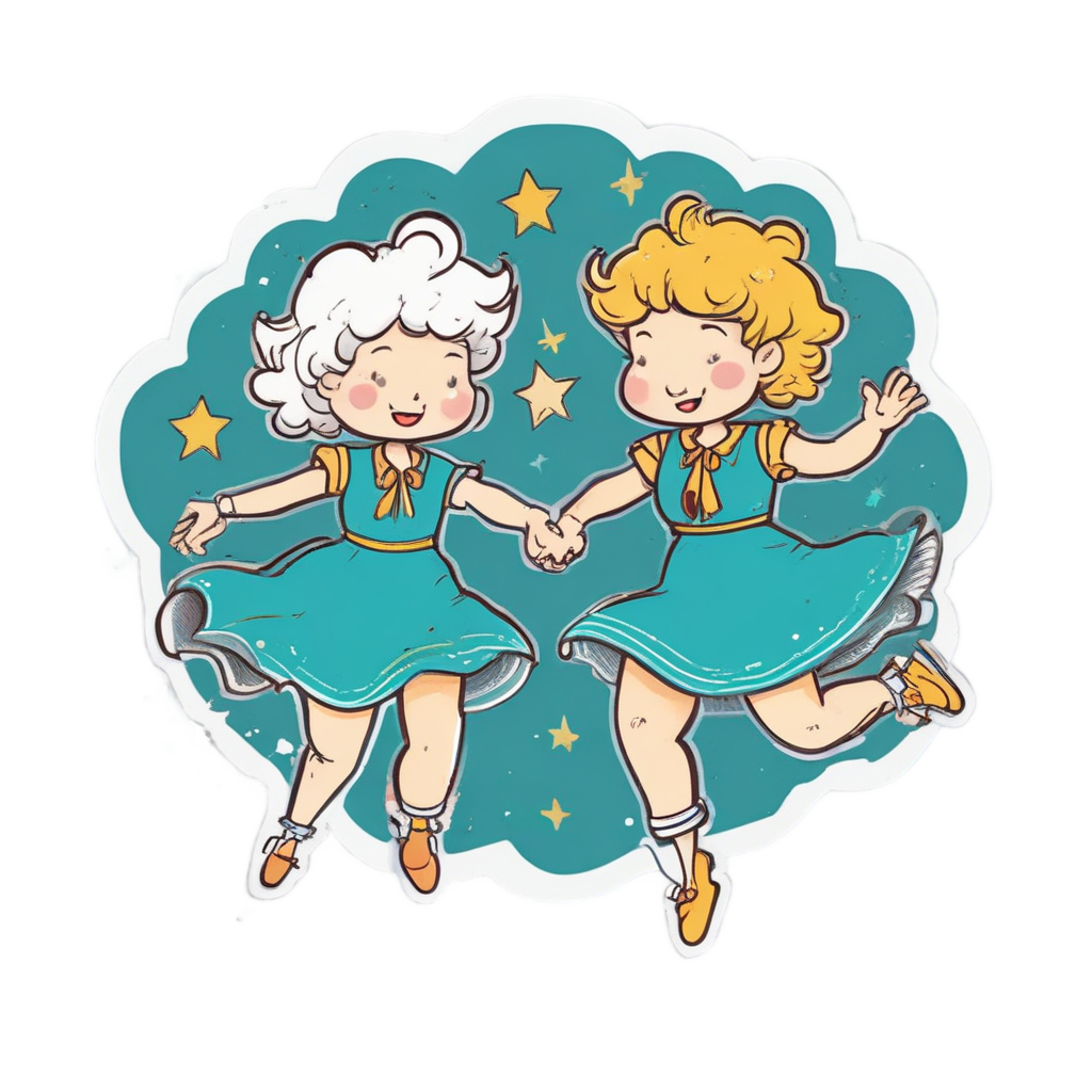 Cloud and Star Dancing — celestial nursery stickers