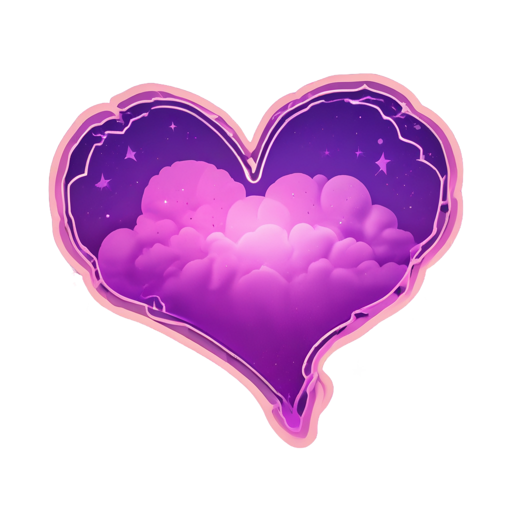 Cloud and Star Heart — celestial nursery stickers