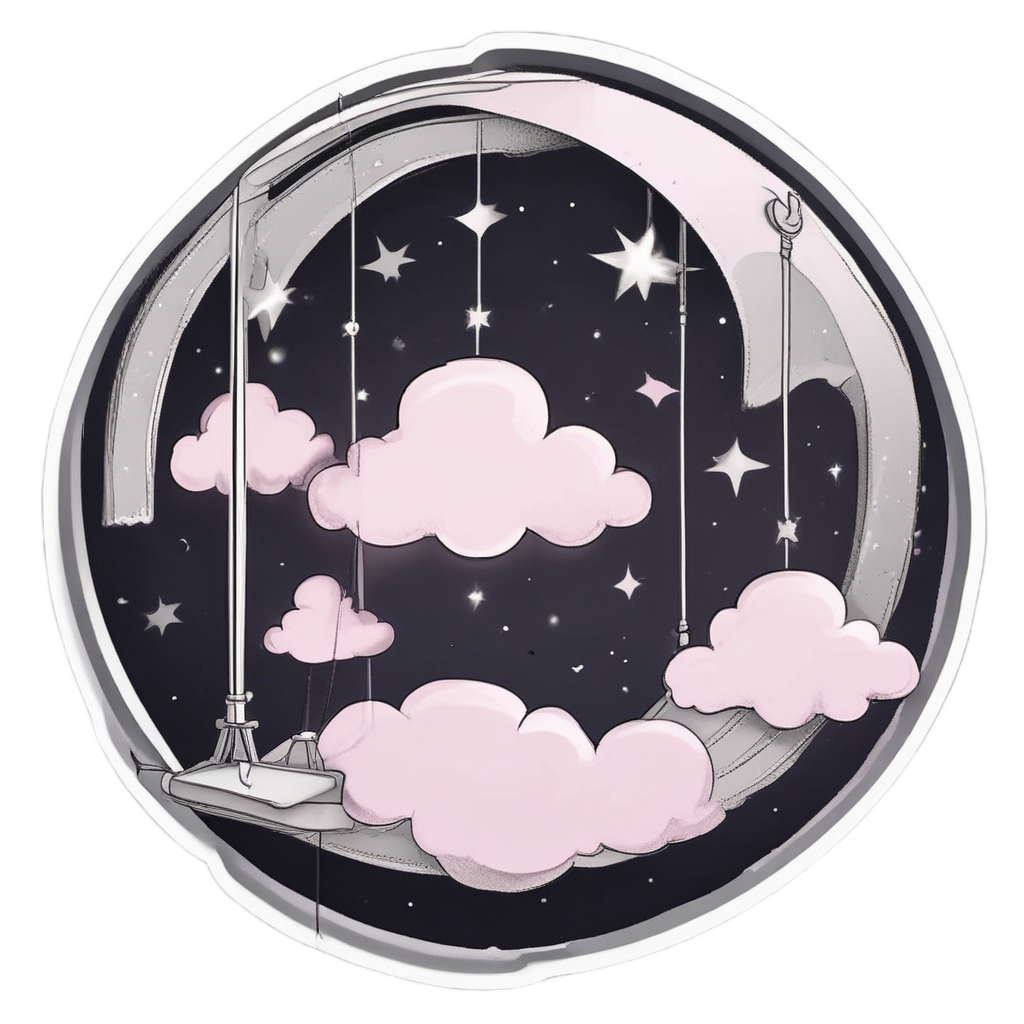 Cloud and Star Swing — celestial nursery stickers