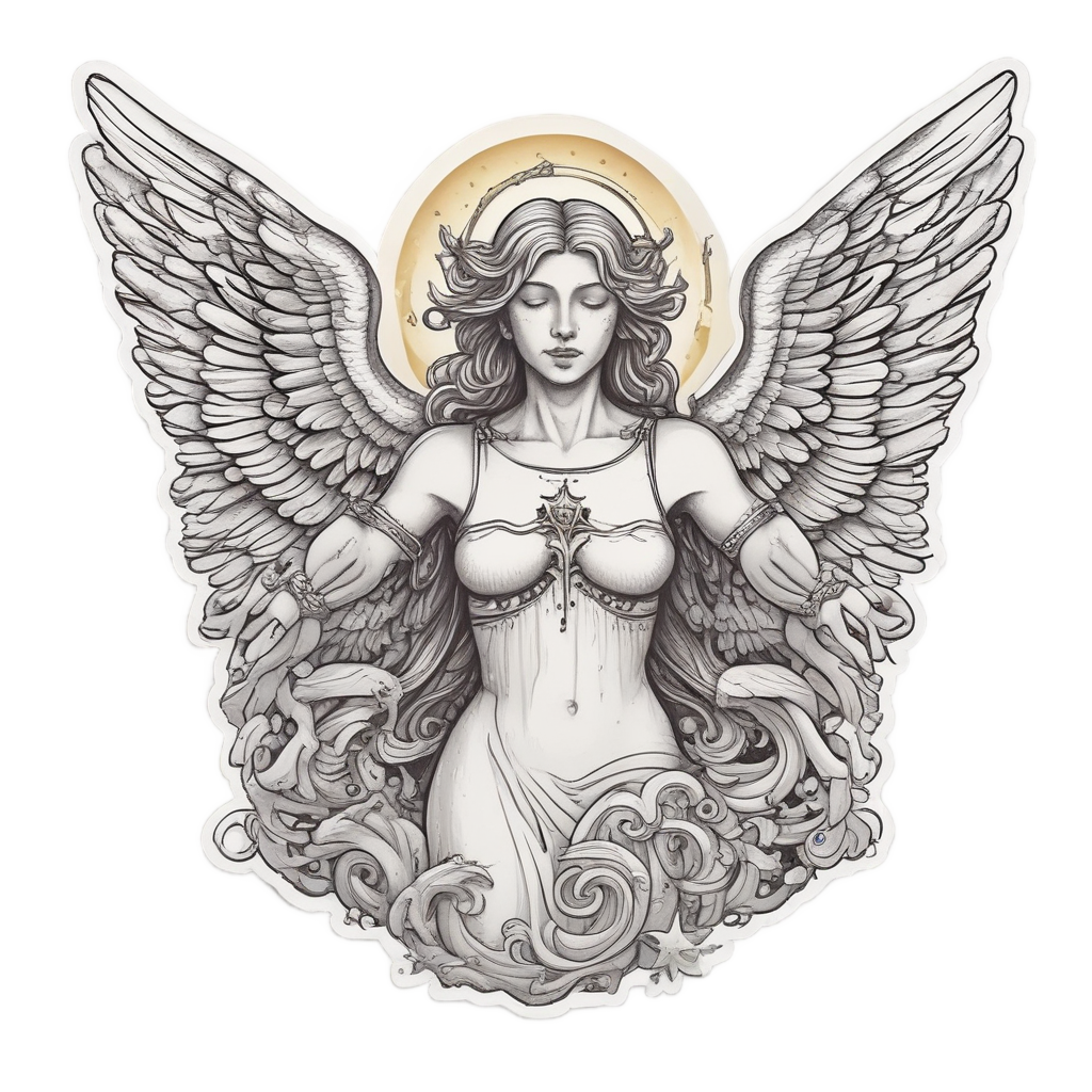 Cloud Angel Star Halo — celestial nursery stickers