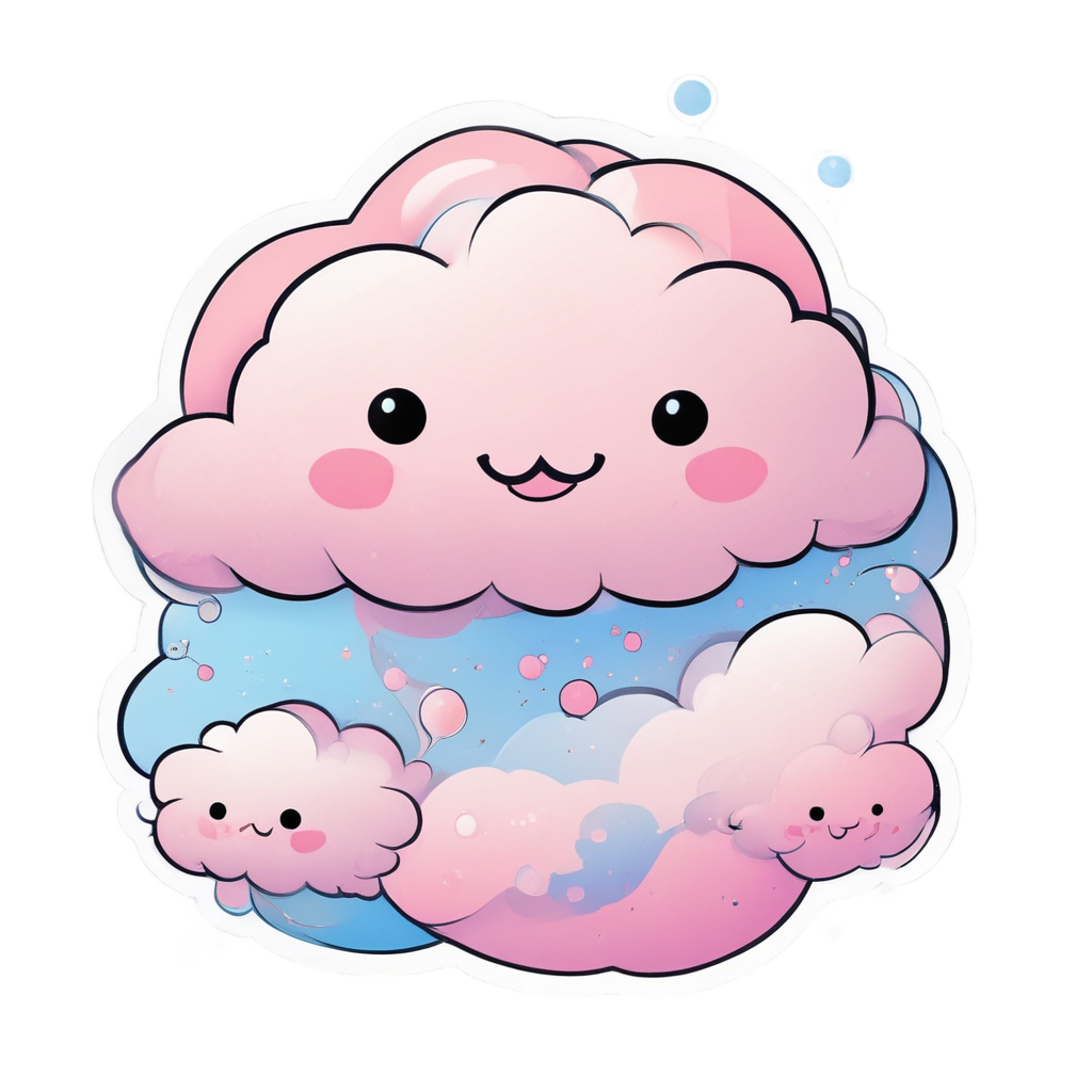 Cloud Blowing Star Bubbles — celestial nursery stickers