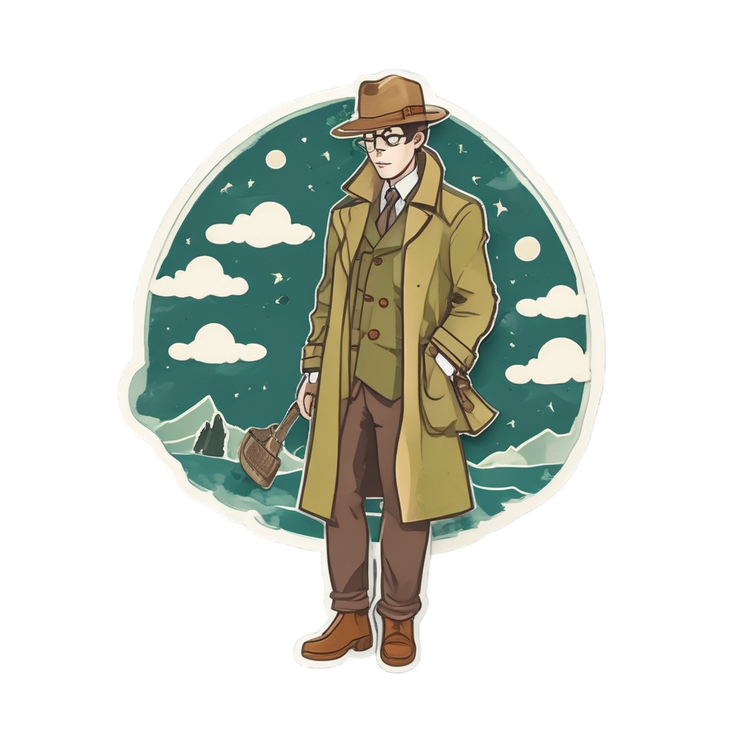 Cloud Detective with Star Magnifier — celestial nursery stickers