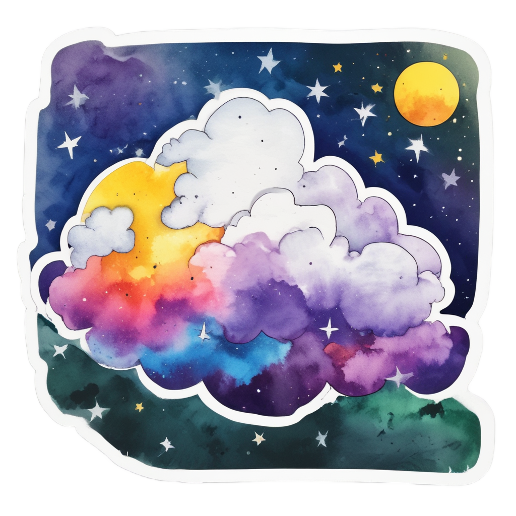 Cloud Painting Starry Night — celestial nursery stickers