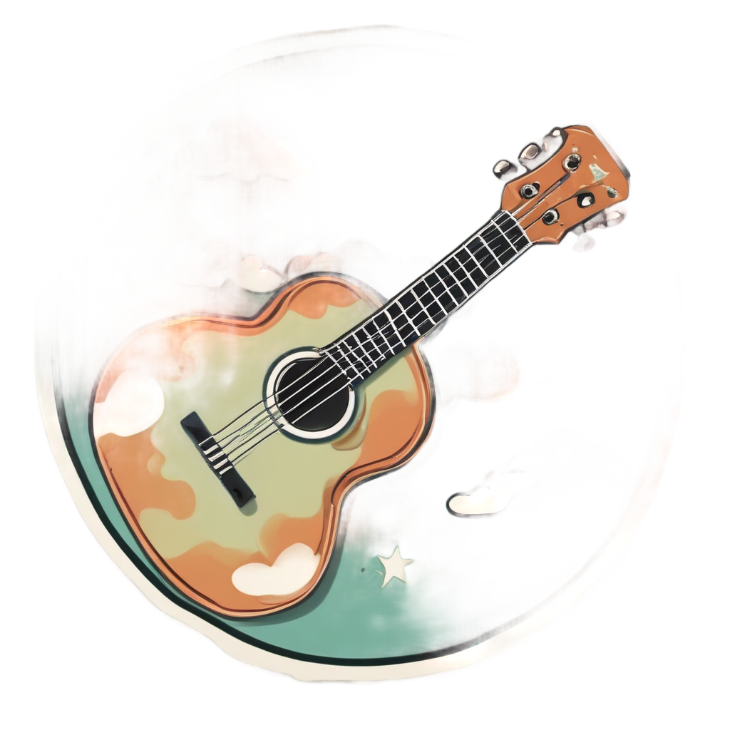 Cloud Playing Ukulele — celestial nursery stickers