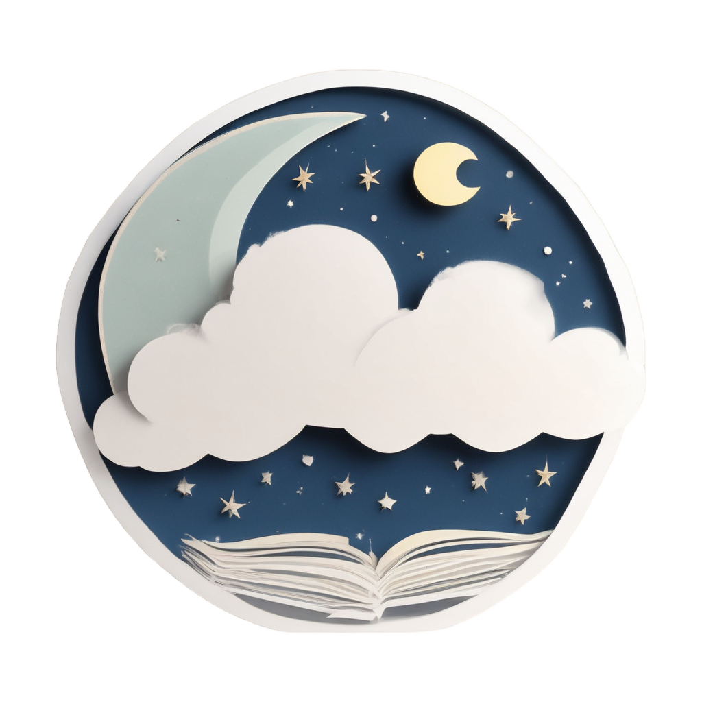 Cloud Reading Star Book — celestial nursery stickers