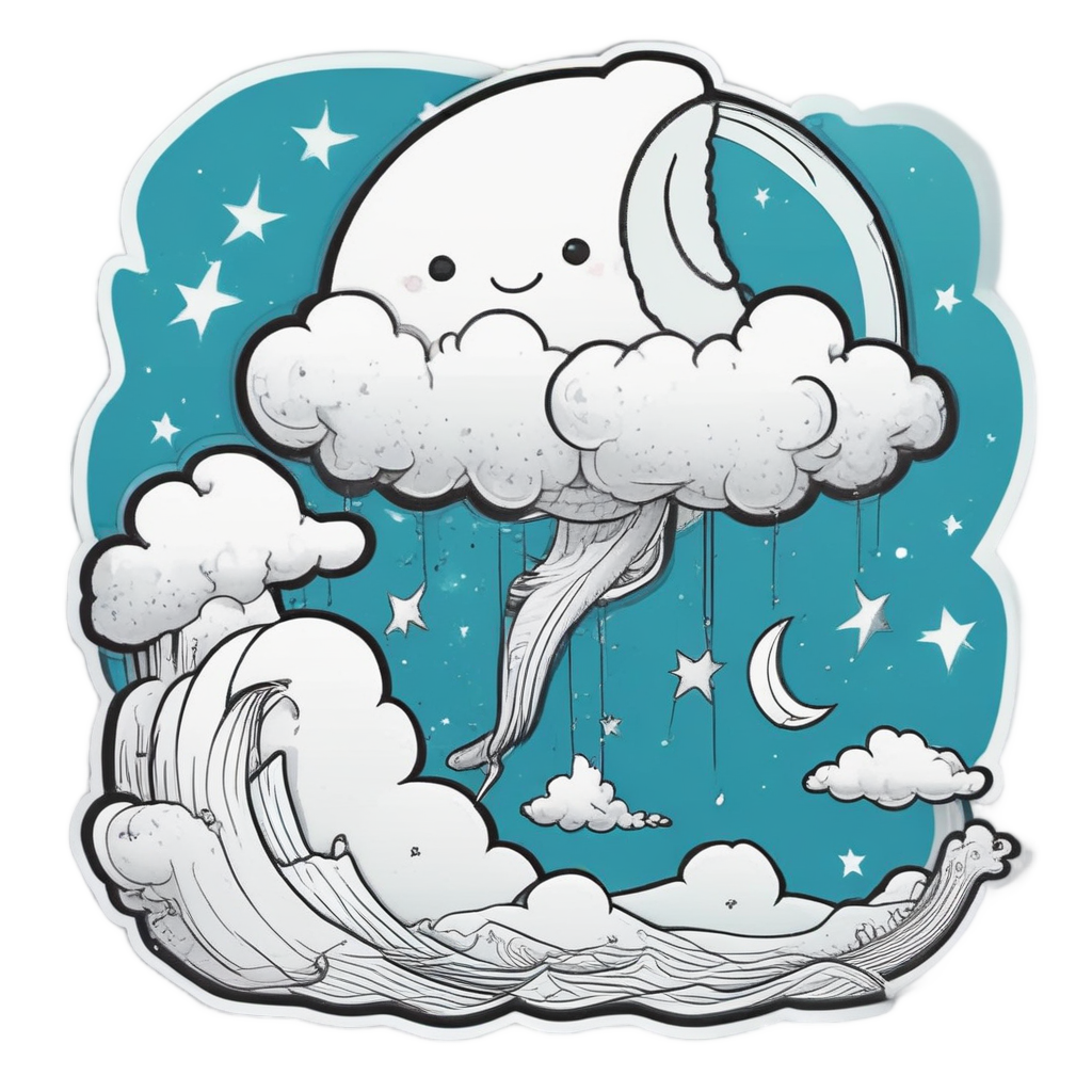 Cloud Star Fishing — celestial nursery stickers