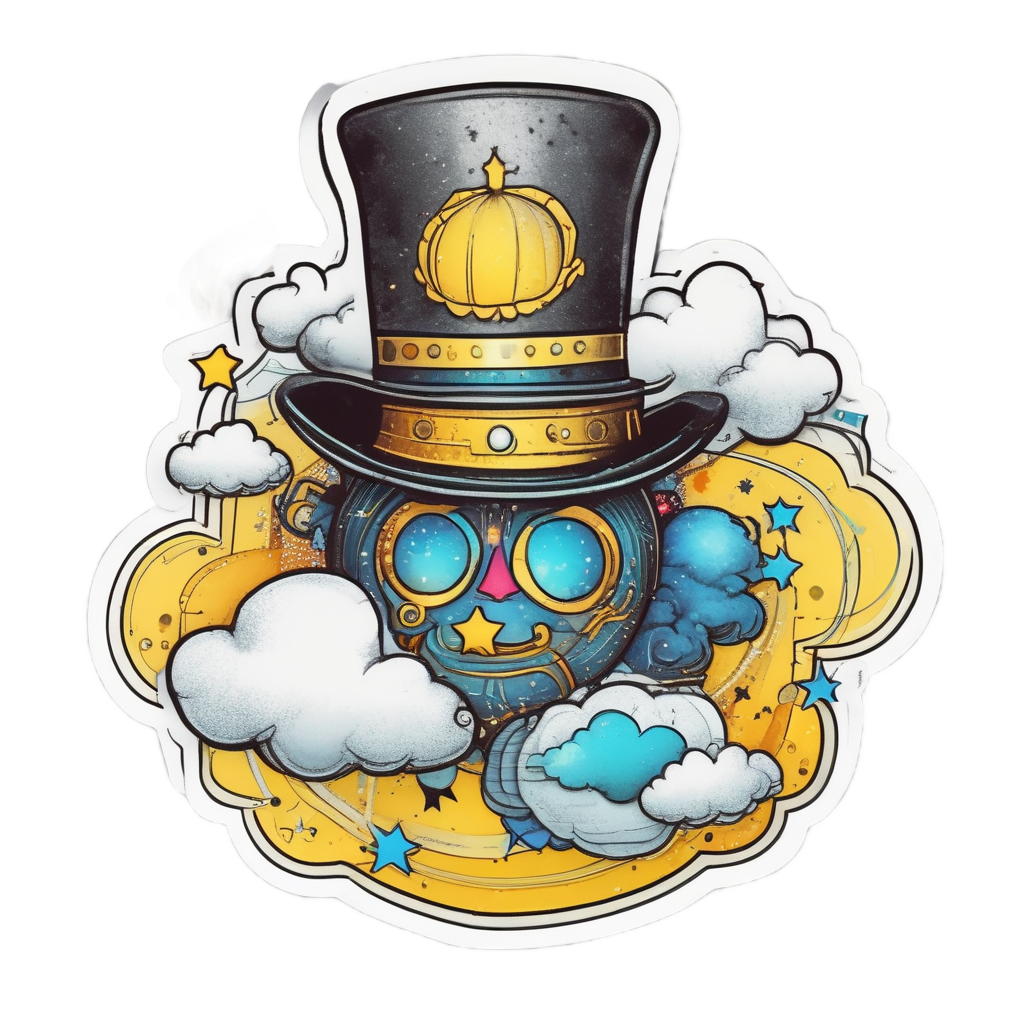 Cloud Star Juggler — celestial nursery stickers