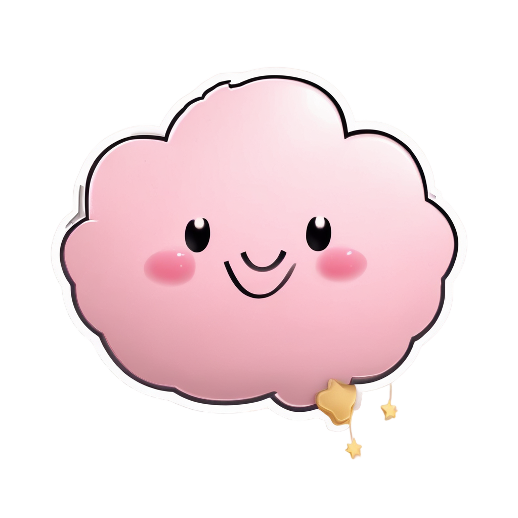 Cloud with Star Earrings — celestial nursery stickers