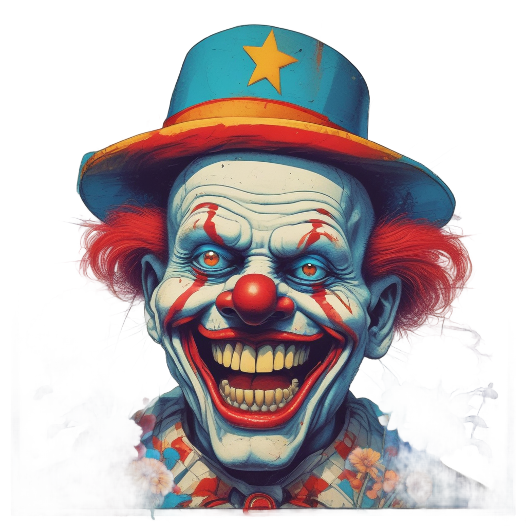 Clown with Neon Grin — b-movie stickers