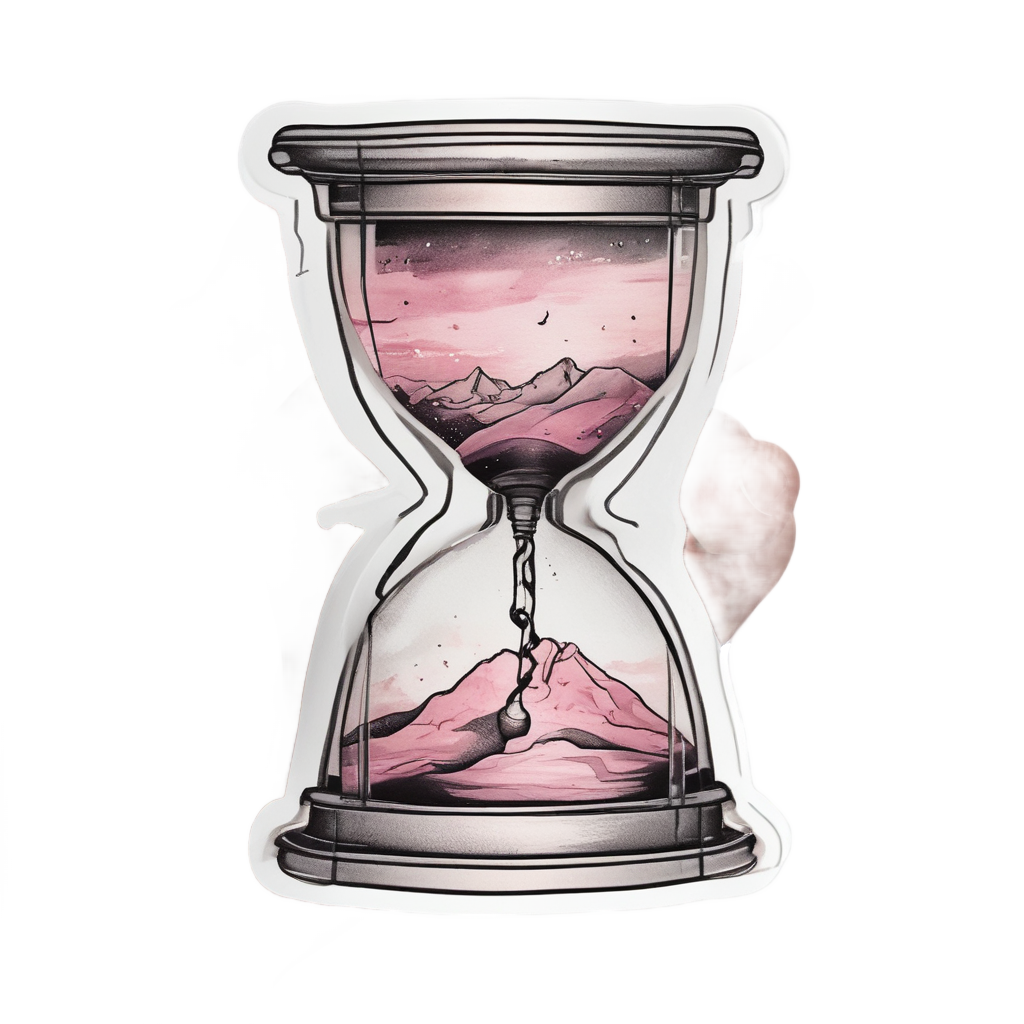 Clutching the Hourglass — blackwork flash stickers