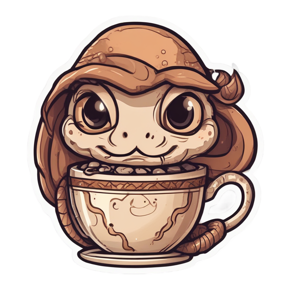 Coffee Addict Coiled Snake Dagger — snake, dagger & rose stickers