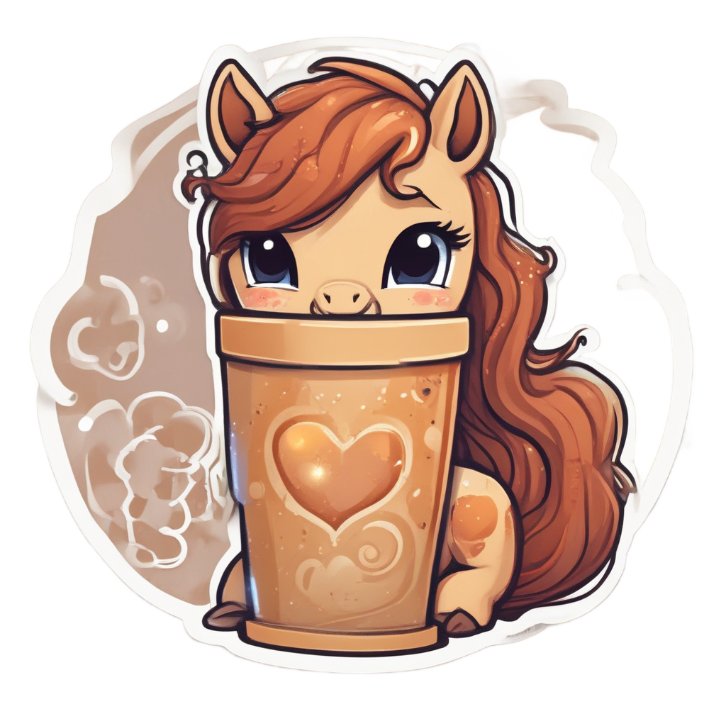 Coffee Lover Pony — horses stickers