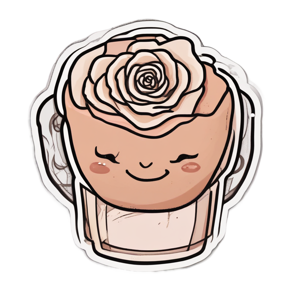 Coffee Rose Caffeine — fine-line flash stickers