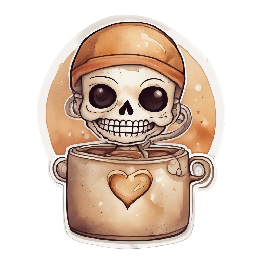 Coffee Skull Morning Brew — cute skull stickers