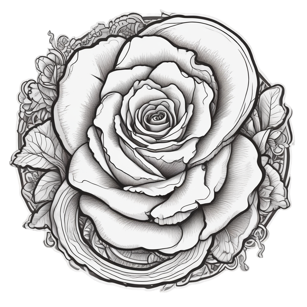 Coiled Embrace Rose — snake, dagger & rose stickers