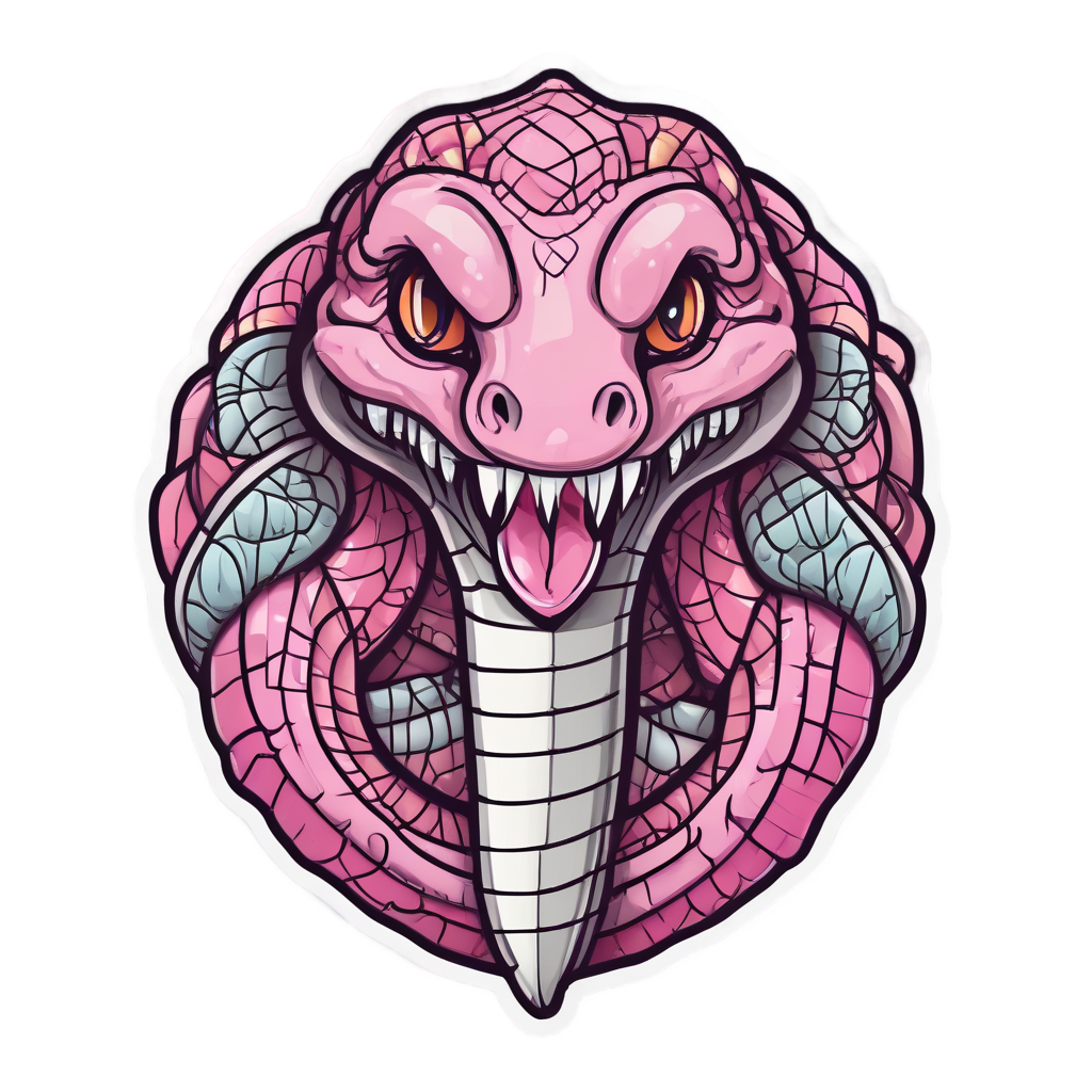 Coiled Heart Dagger Snake — snake, dagger & rose stickers