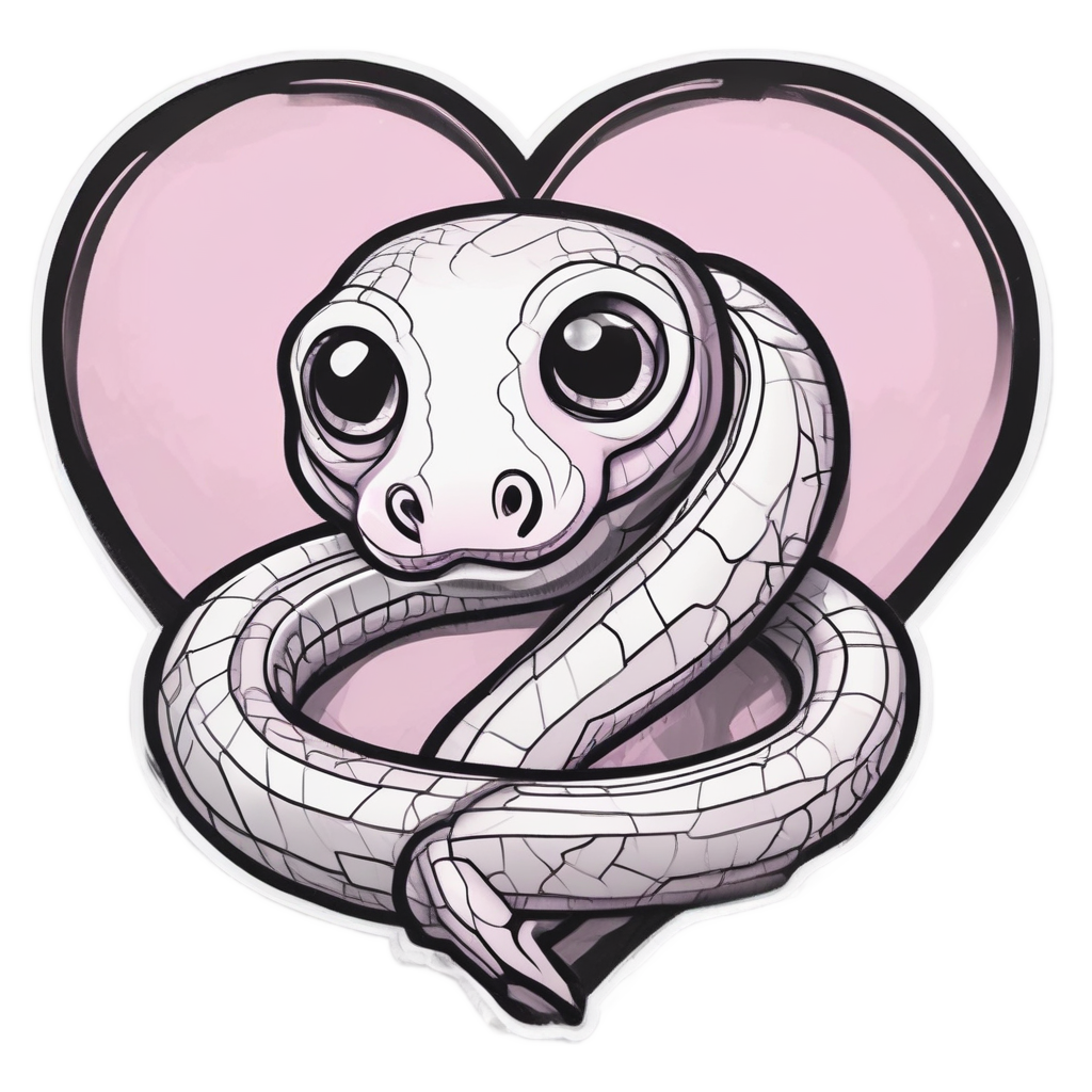 Coiled Heart Snake — blackwork flash stickers