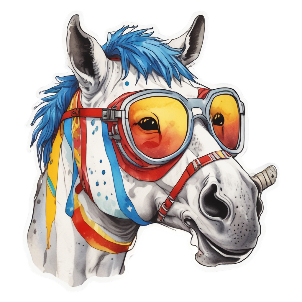 Comic Appaloosa with Goggles — horses stickers