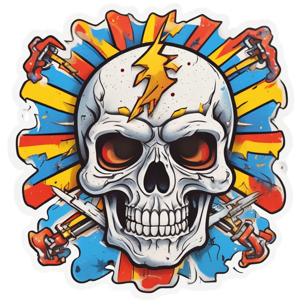 Comic Pop Skull — skull & crossbones stickers