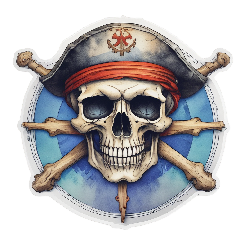 Compass and Crossbones Explorer — skull & crossbones stickers