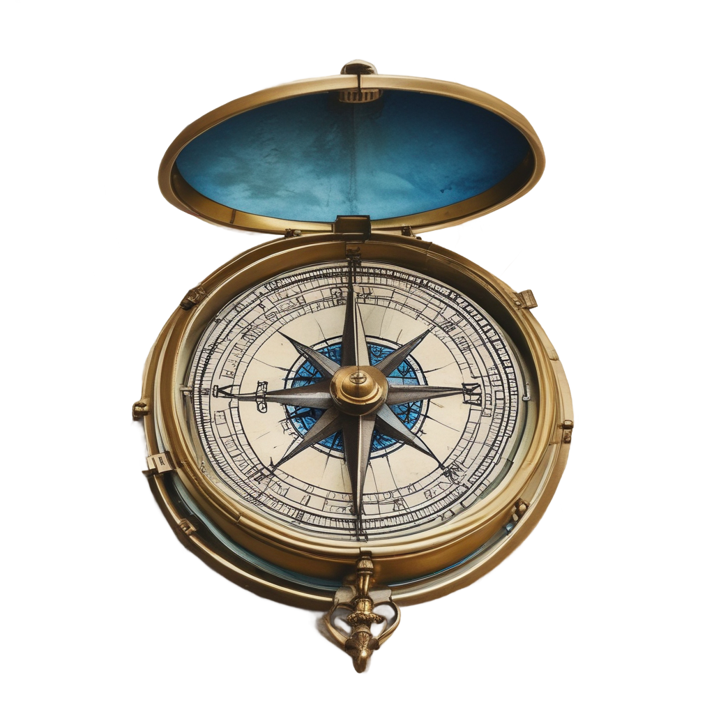 Compass and Map Banner — open road stickers