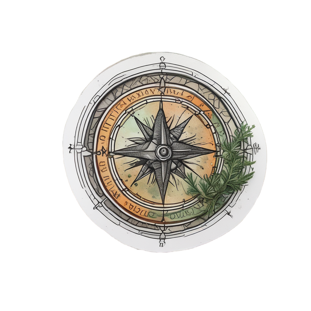 Compass and Pinecone — outdoorsman stickers