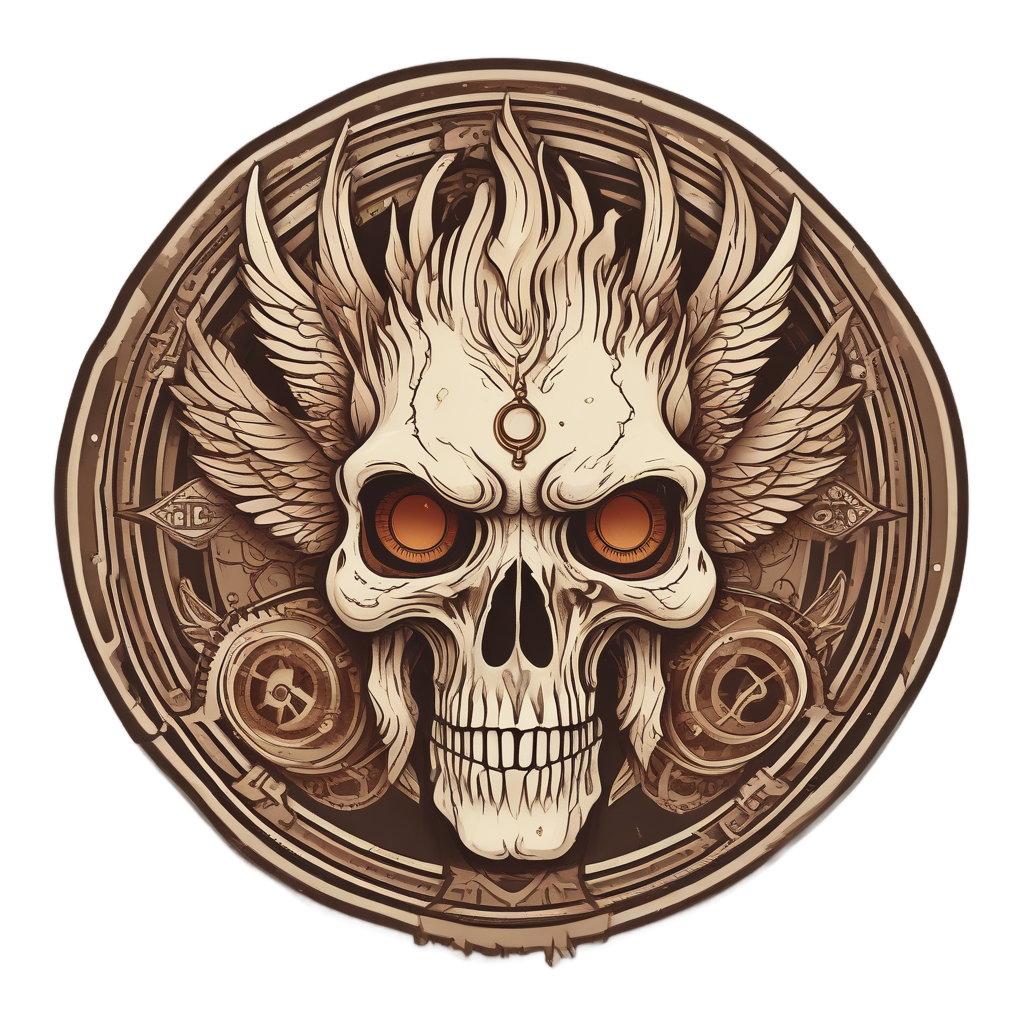 Compass Ash Skull — flaming skull stickers