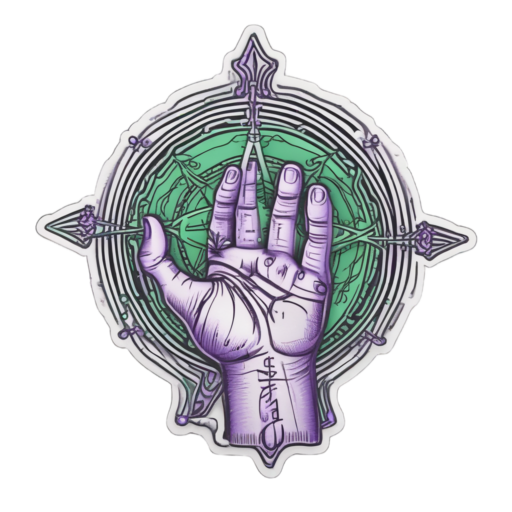 Compass Direction Glow — blackwork flash stickers